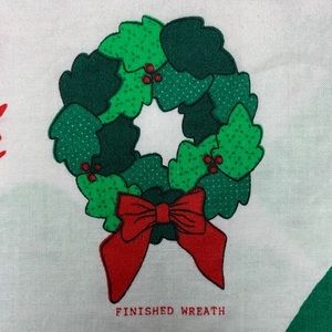 Fabric Traditions Christmas wreath fabric panel